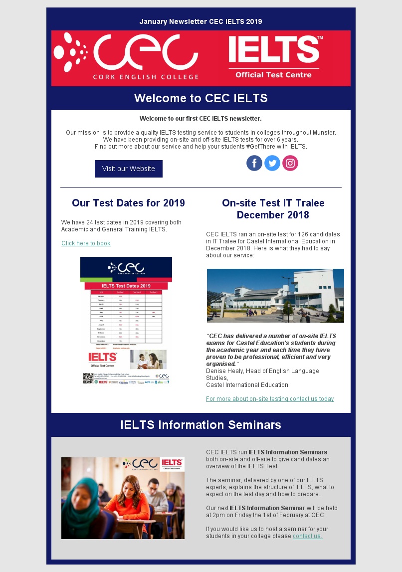 IELTS Newsletter - January