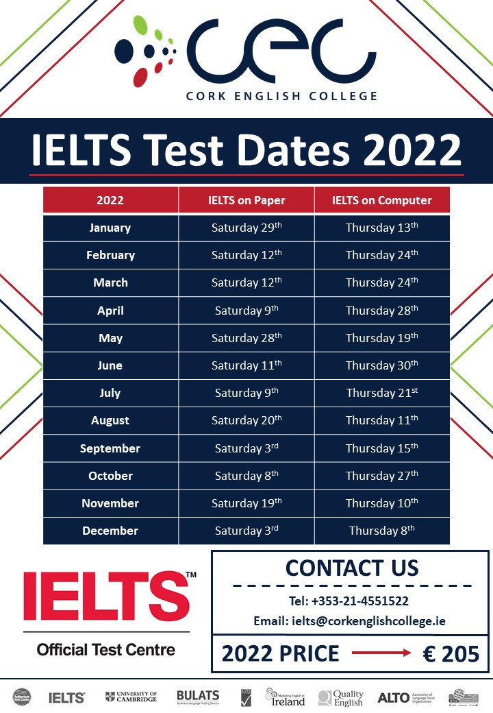 Test Dates – CEC – Your IELTS Test Centre in Cork, Ireland
