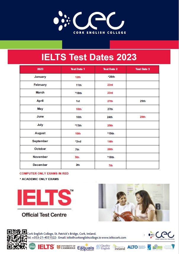 Test Dates CEC Your IELTS Test Centre in Cork, Ireland
